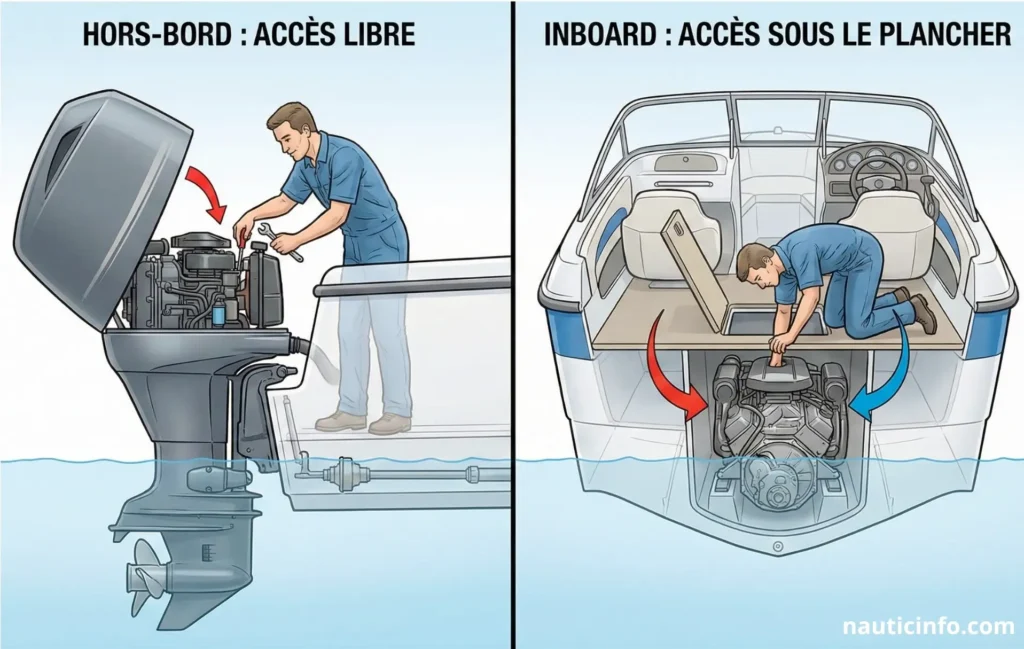 Architecture pour gérer l'entretien moteur inboard vs hors-bord