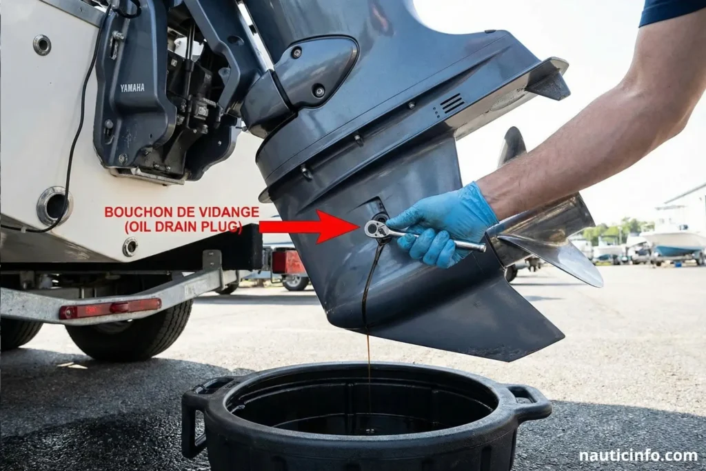 La vidange de l'huile usagée